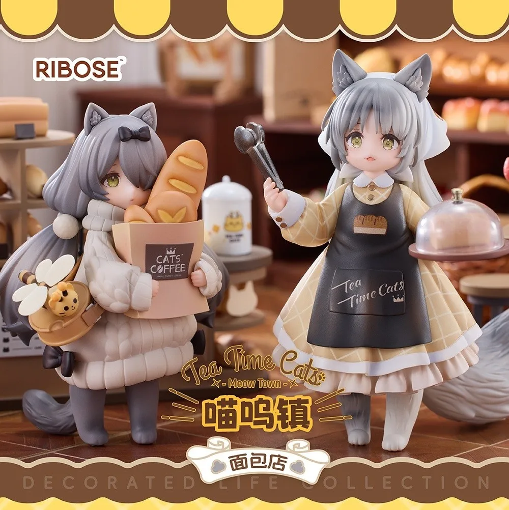 

【Оригинал】RIBOSE DLC Meow Town Bakery Clerk Cat и английская модель Shortcat для клиентов, версия Q