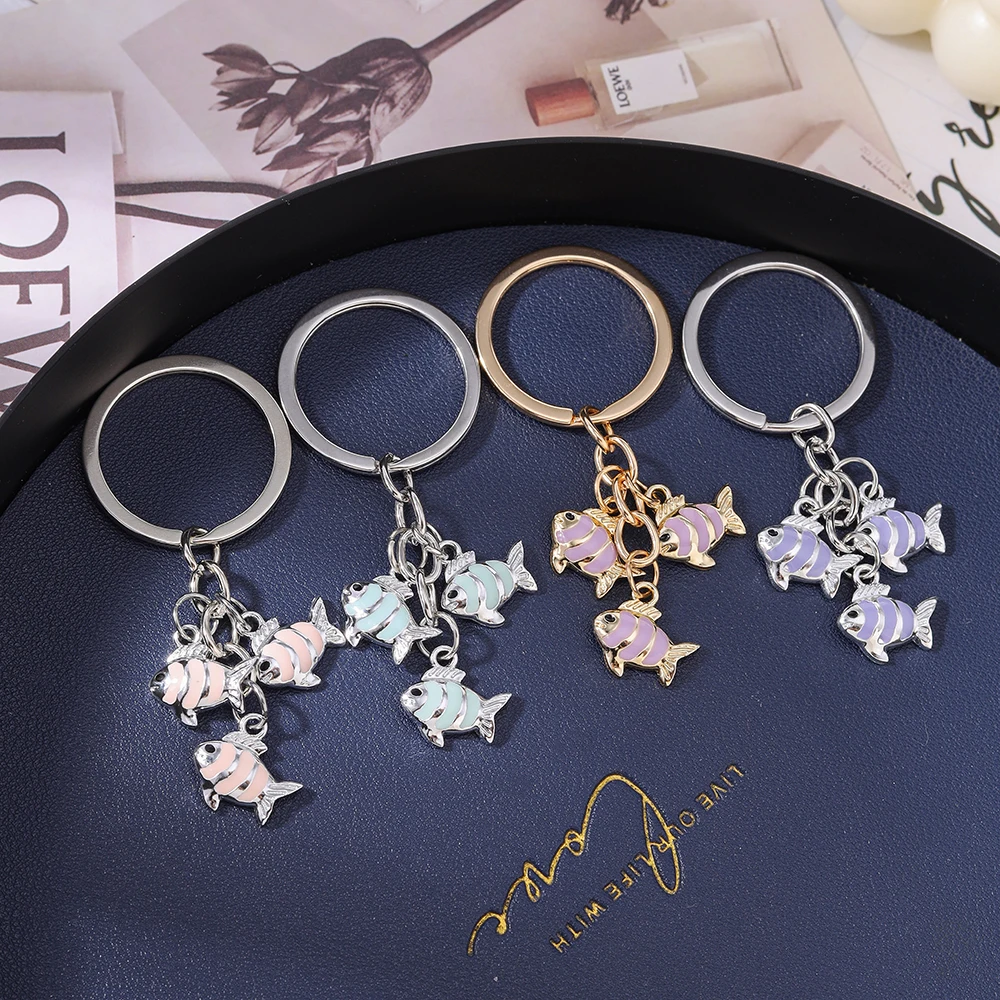 Aihua لطيف الحلو المينا الأسماك المفاتيح للنساء الفتيات الصيف شاطئ الأسماك حقيبة يد قلادة مفتاح السيارة المفاتيح كيرينغ مجوهرات هدايا #1