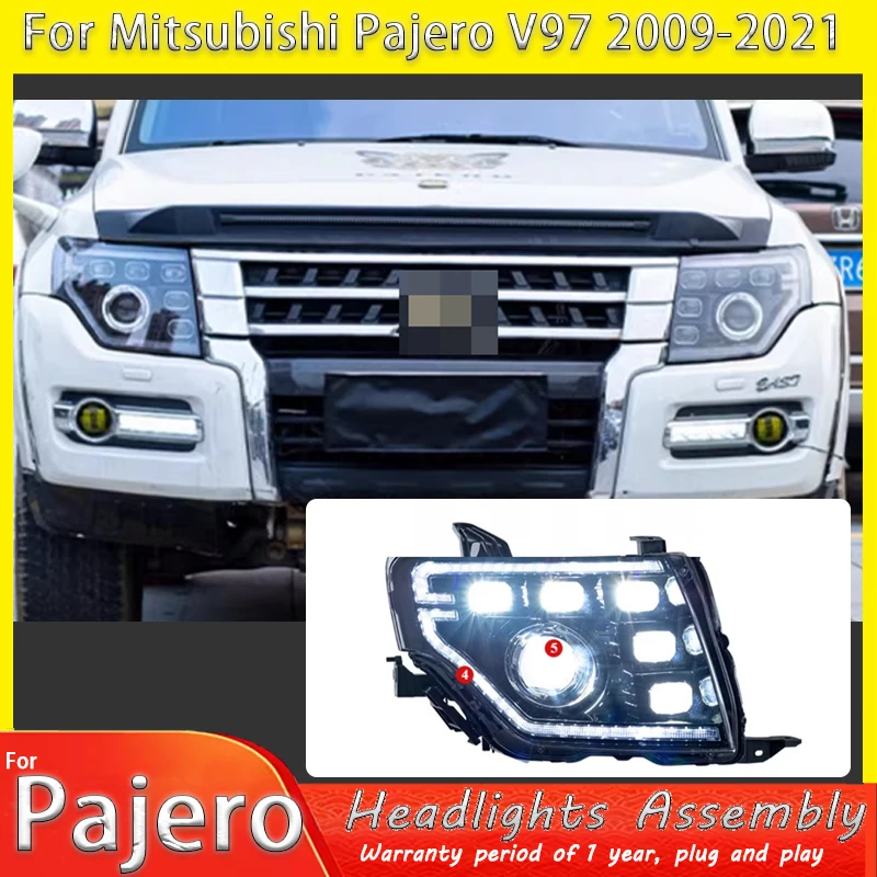 For Mitsubishi Pajero Shogun Montero Gen 4 V87 V93 V97 V98 2005-2021 Laser LED Headlight Assembly w/ Dynamic Startup Sequential