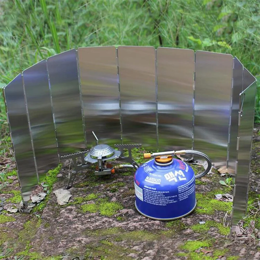 

Folding Stove Windscreen Aluminum Alloy Portable Outdoor Camping Picnic Hiking Fishing Efficient Space