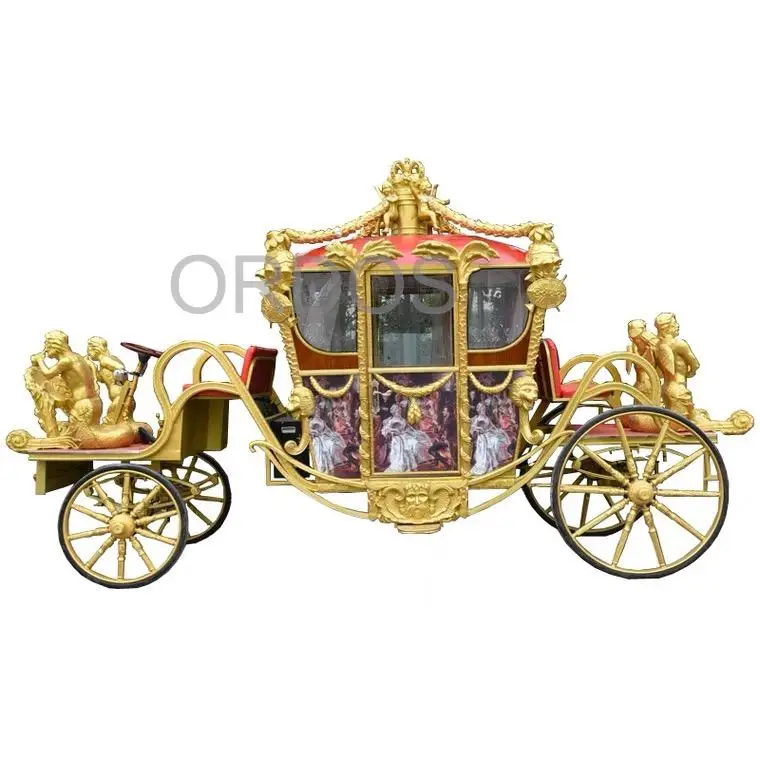 Gold carriage with status royal 8 horse draw carriage manufacturer