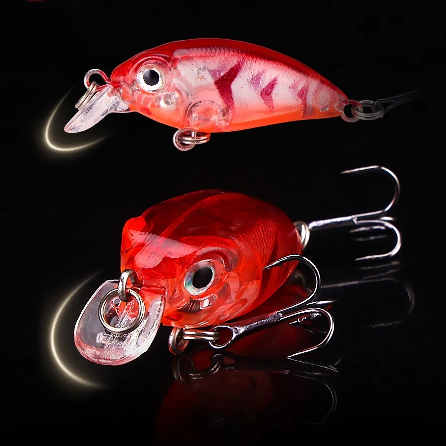 Fishing Lure Crank Bait  Artificial Hard Bait Glow Wobblers 3.7cm/2.6g Mini Minnow Stream Lures Lot 5 Pieces Sale