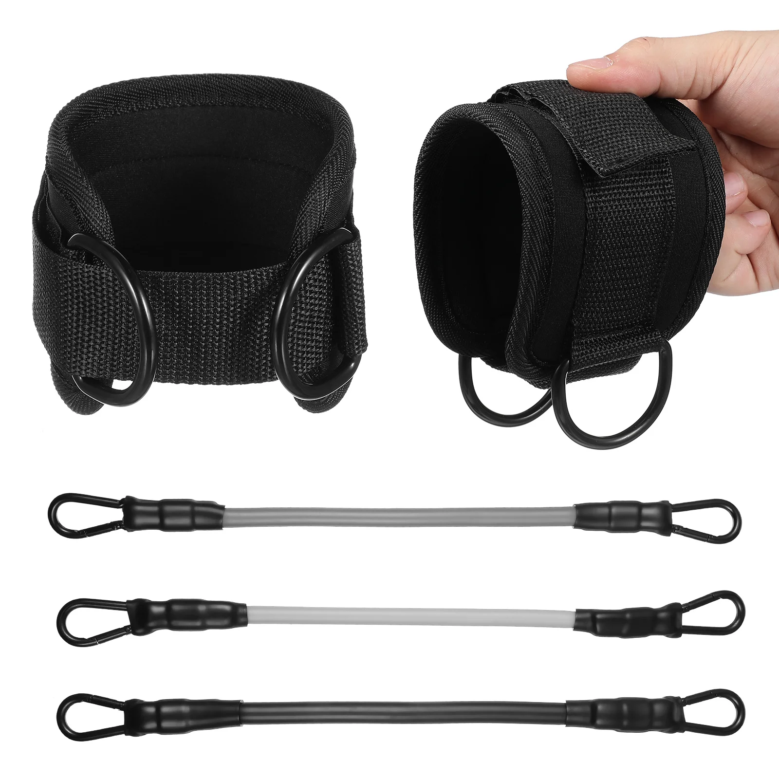 

1Set Resistance Ankle Straps with Cuffs for Cable Machines Workout Leg Cuffs Gym Kickback Exercises Lower Body Muscle Building