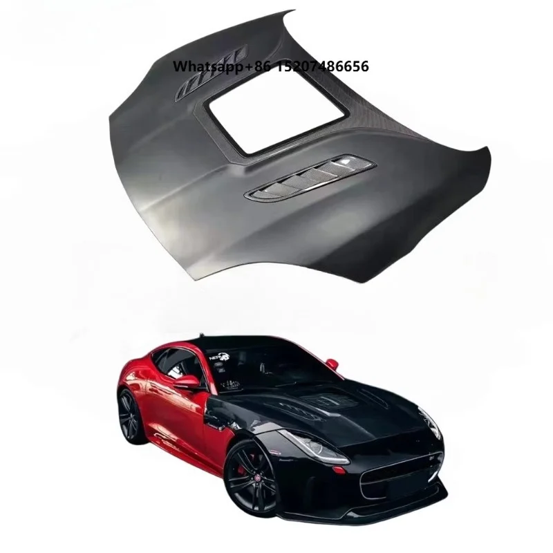 High Quality Resin Primer Carbon Fiber IM Style Hood for F-type Body Kit Front Bumper Edge Side Skirts