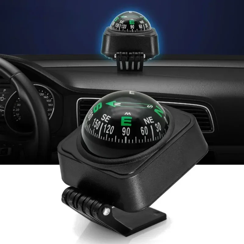 Outdoor Adjustable Navigation Dashboard Car Compass, Car, Boat, Cycling, Hiking Direction, Pointing Guide, Ball Shaped Compass