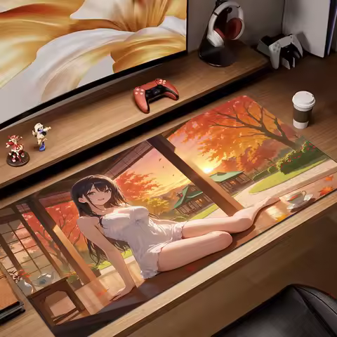 Japanese anime girl design Mouse Pad rubber anti-slip Desk Mat gamer pc accessories Gaming mat keypad expansion mousepad