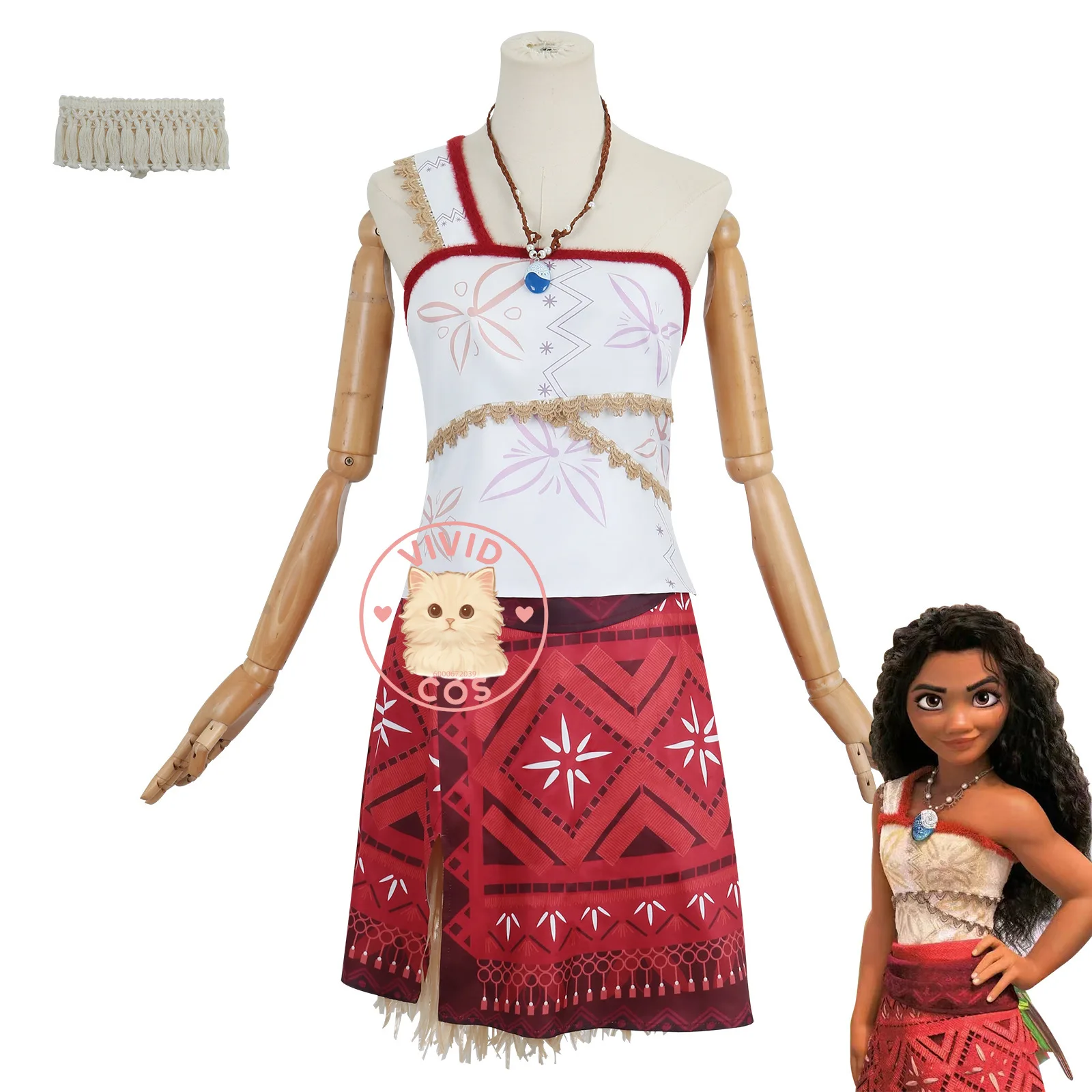 حار شخصية الفيلم والتلفزيون تأثيري حلي أنيمي موانا فستان مثير مجموعة لعب الأدوار للنساء كوميك كون حفلة الهالوين الزي