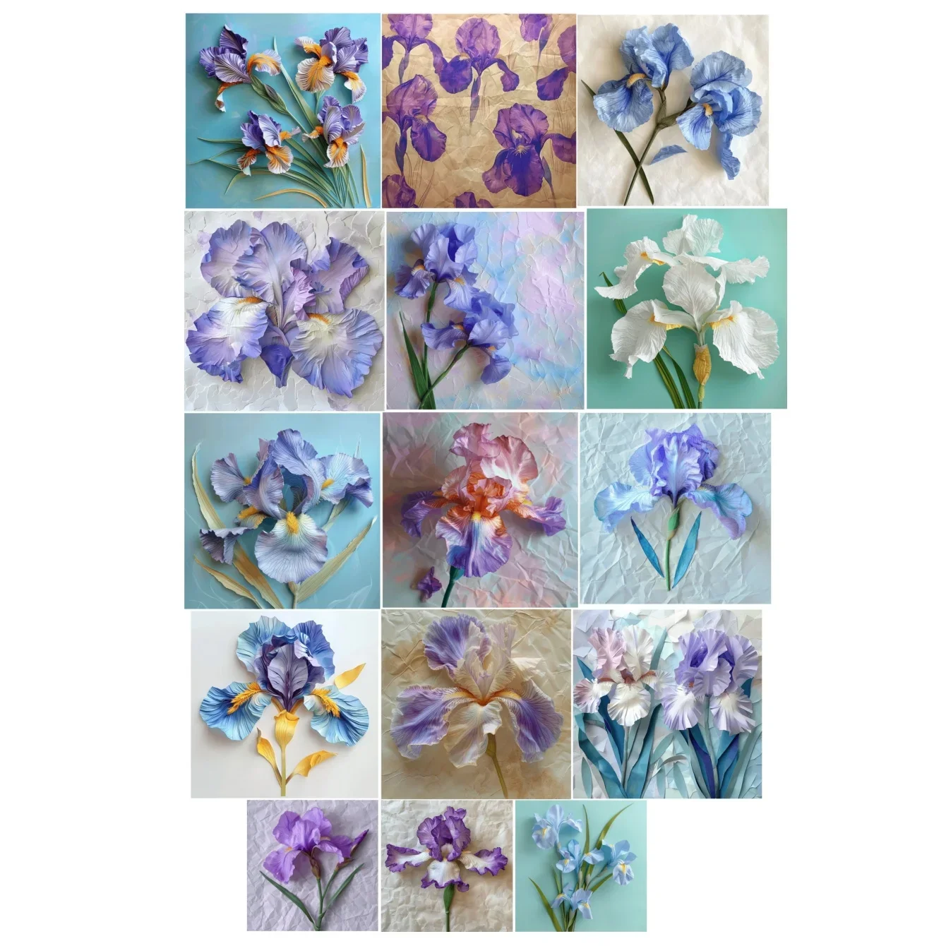 15 قطعة ألوان مائية لطيفة ورق جميل زهور القزحية ملصقات لسجل القصاصات ، ألبوم ذاتي الصنع Ins نمط زينة المجلات القرطاسية