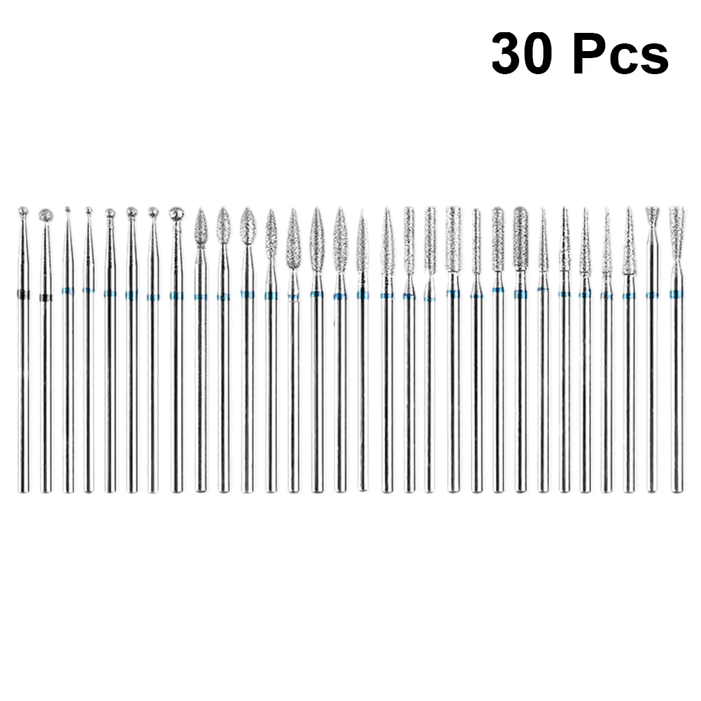 

30 PCS Manicure Polishing Head Nail Grinding Drill Tool Bits Polisher Pedicure Tools