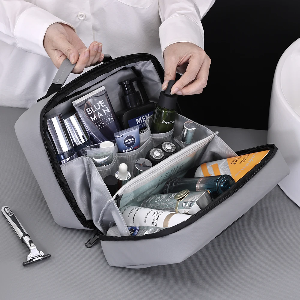 Travel Small Size Wash Bag Men's Portable Dry Wet Separated Cosmetic Toiletry Storage Bag Makeup Bag Organizer