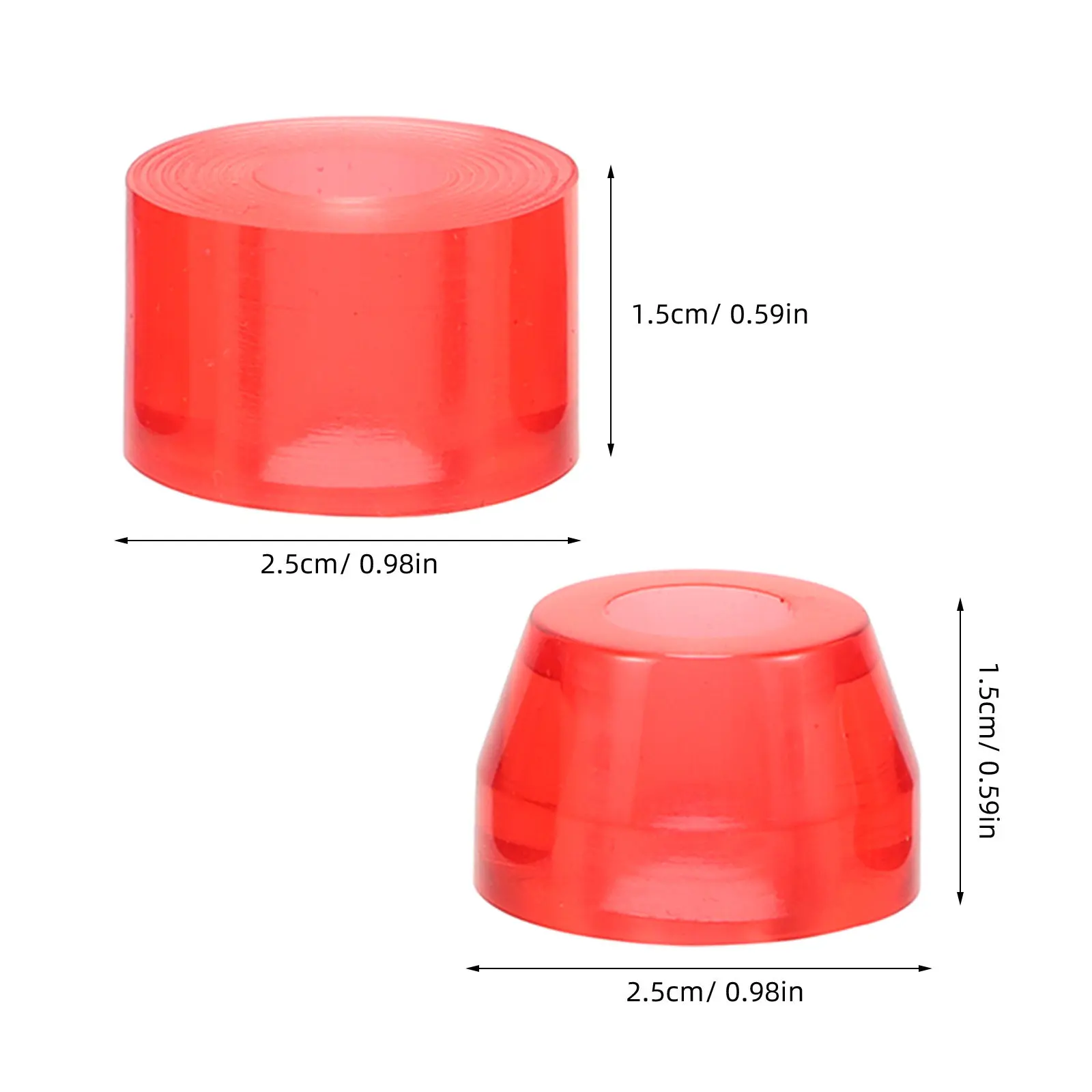4Pcs Skateboard Shock Pads High-Elastic PU Cushioning Bushings for Double-Kick Four-Wheel Skateboards Outdoor Street
