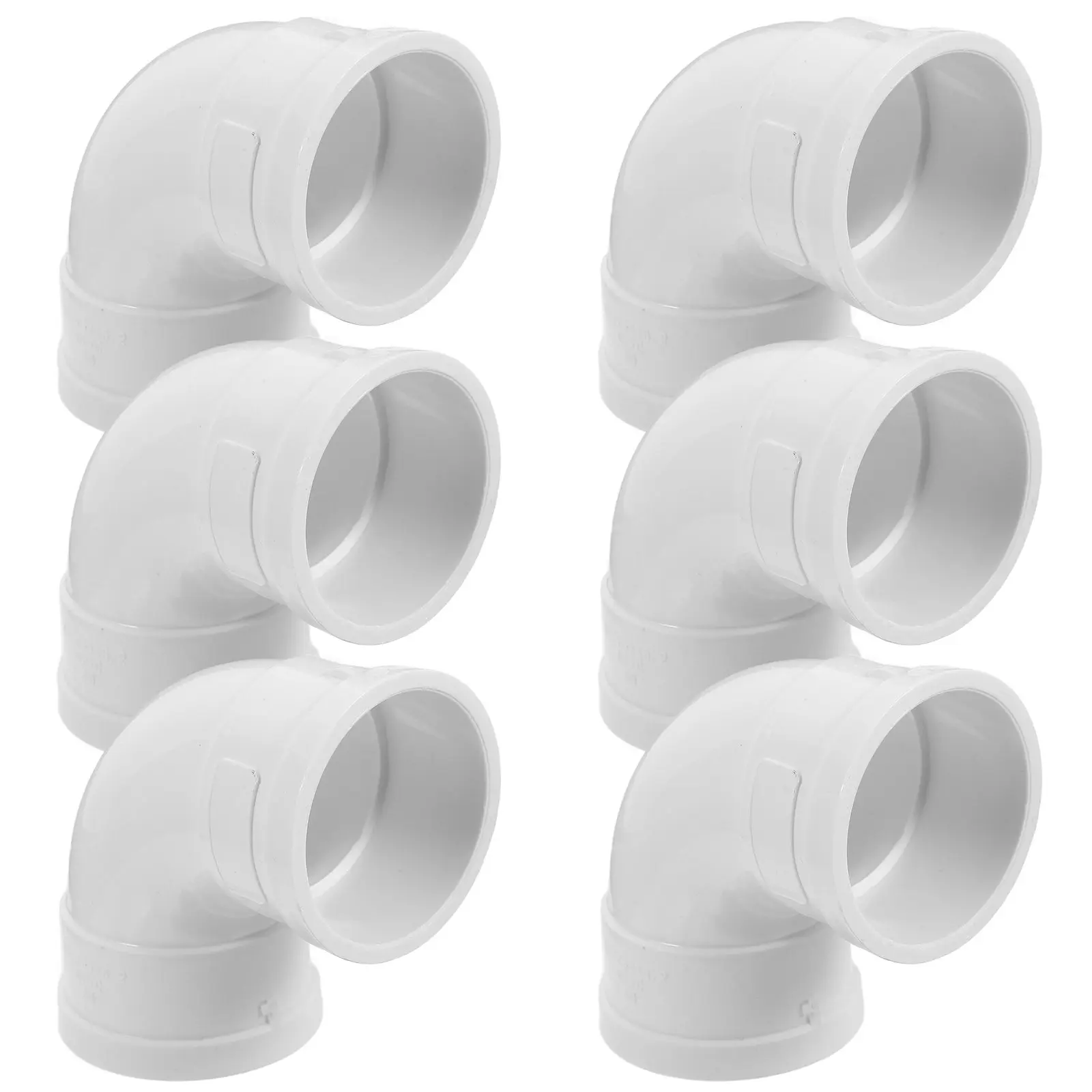 

6Pcs PVC Elbow Fitting 90 Degree Drainage Pipe Corner Joint Plastic Pipe Connector for Plumbing Electrical Wiring Installations