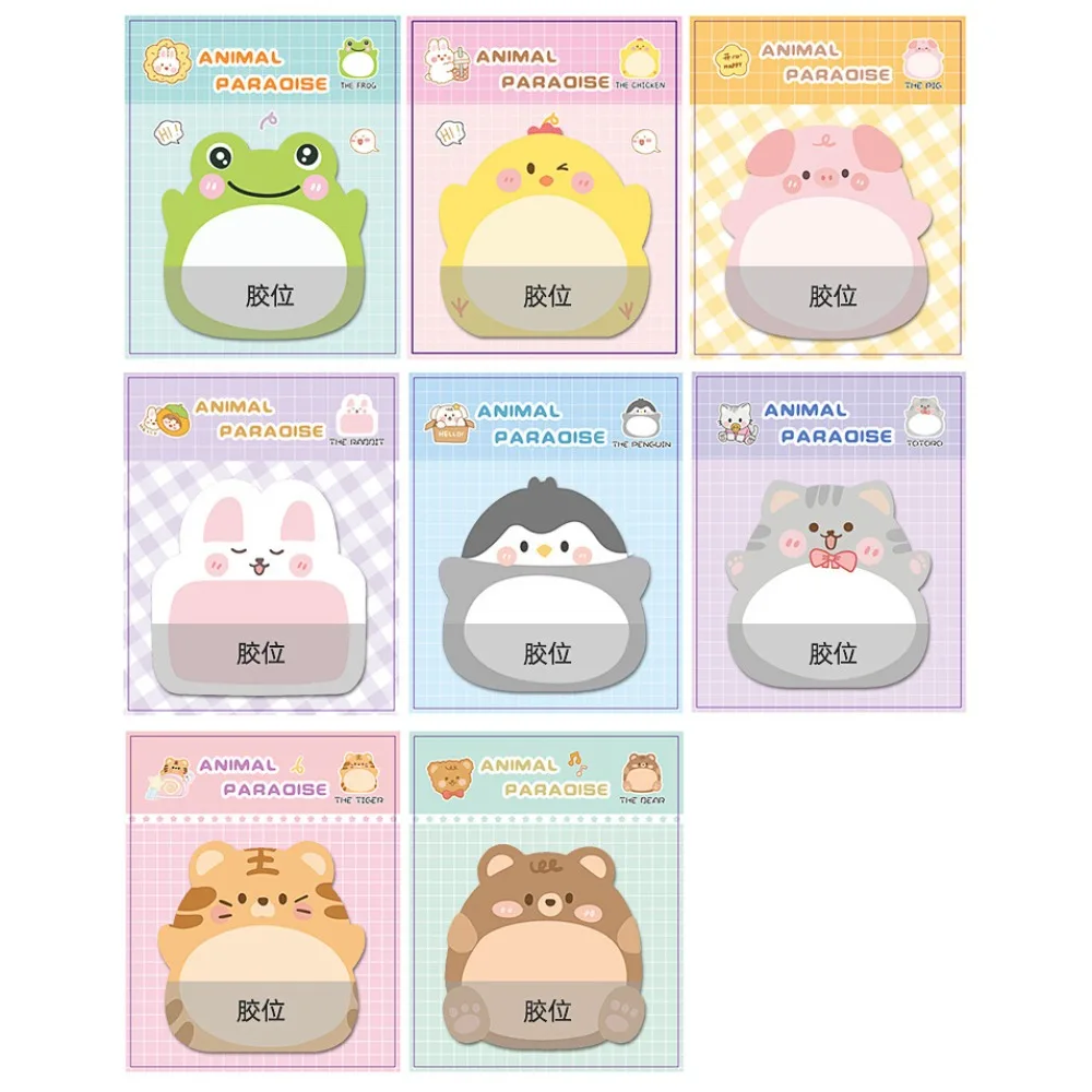 Thickened Stickers Animal Sticky Notes Notepad Penguin Cartoon Adhesive Memo Pads Bear Cute Creative Thickened Stickers