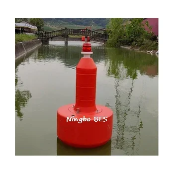 Channel with light warning beacons Marine navigation buoys Rotary-shaped plastic positioning buoys