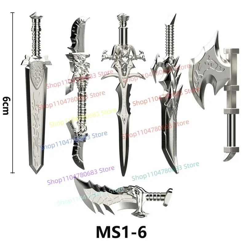 Blocs de construction MOC, bouclier portatif, accessoires de hache, Mini figurine d'action, modèle d'assemblage, affichage, jouet animé, cadeau à collectionner