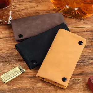 Frosted Leather Hand Cigarette Bag Foldable Storage Bag Handmade Tobacco Pouch Multifunctional Tobacco Moisturizing Bag
