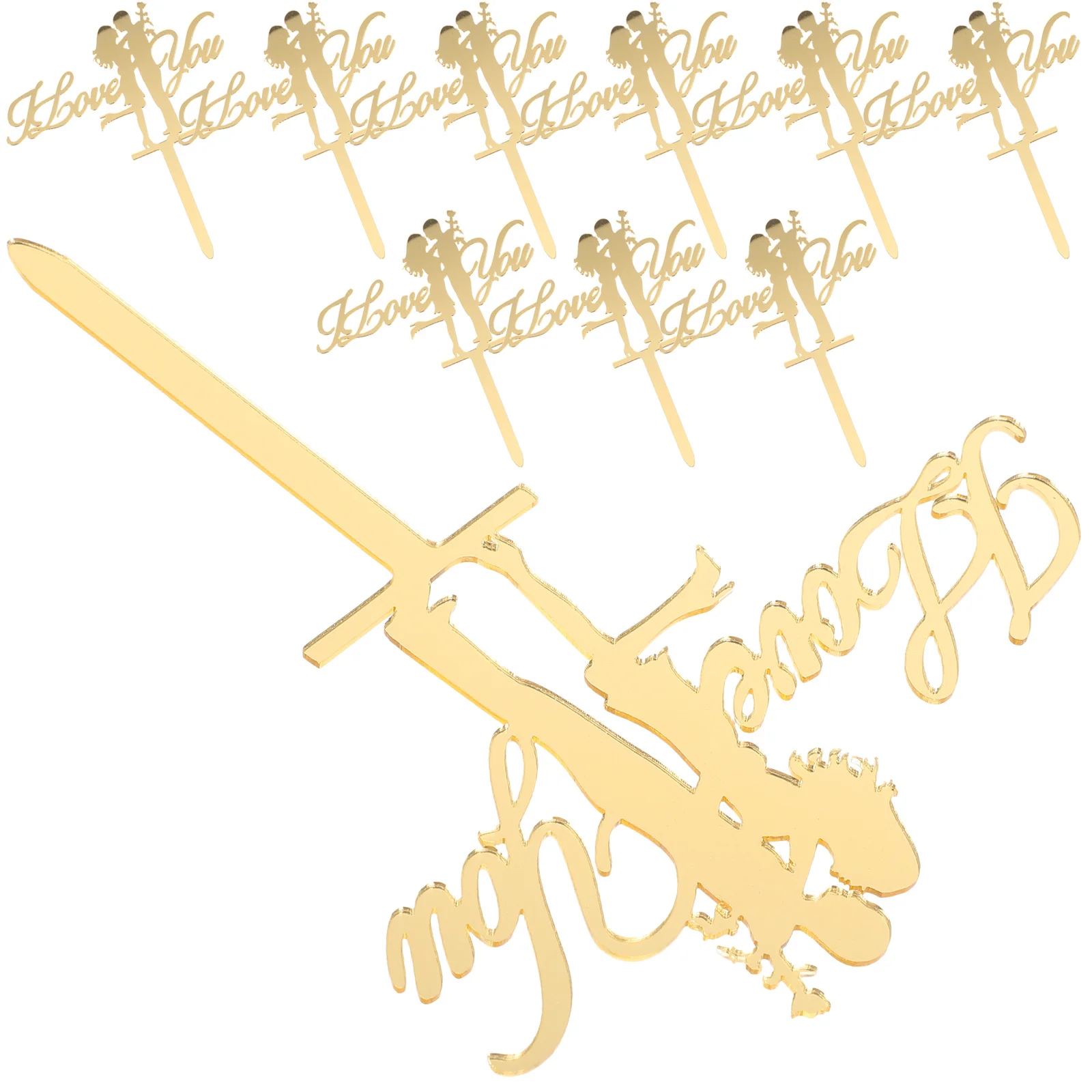 

10Pcs Valentine Cake Picks Acrylic Love Theme Party Dessert Toppers Creative Cupcake Cake Decorations Wedding Cupcake Topper