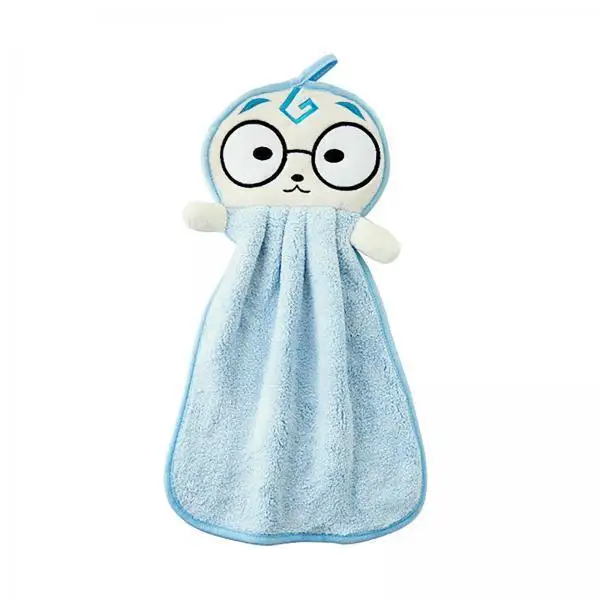 Soft Plush Hanging Hand Towel with Loop Fast Drying Cleaning Dishcloth Cute Small Towel for Home