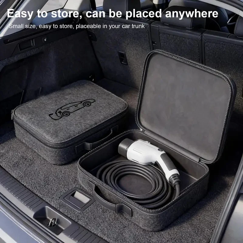 Nova Bolsa de Armazenamento para Carregador de Veículos Elétricos Portátil, Impermeável, para Cabo de Carregamento de VE e Jumper Automotivo