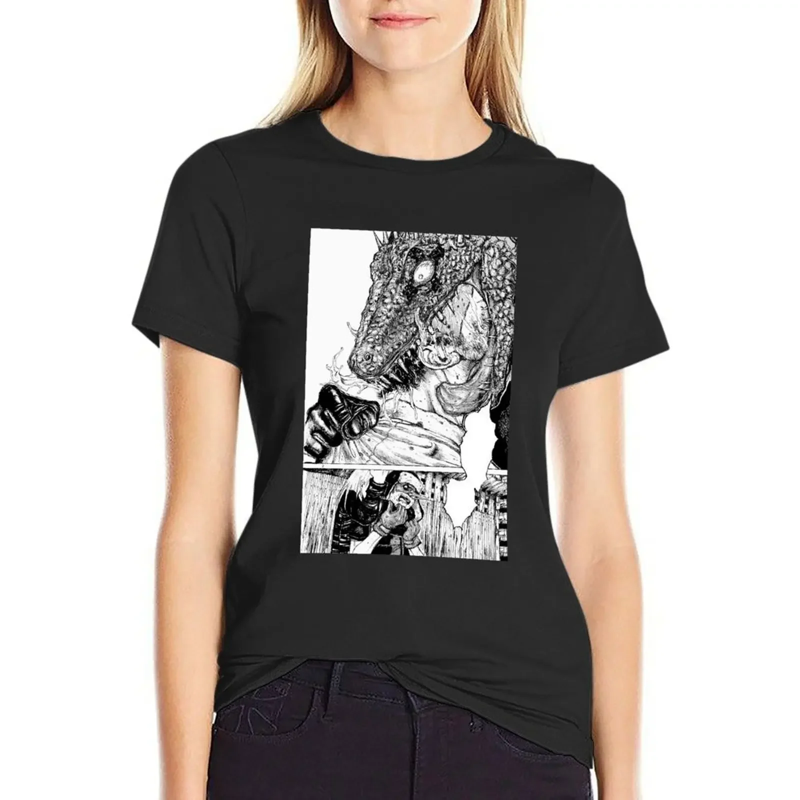 

Dorohedoro T-Shirt sublime animal print Short sleeve tee workout t shirts for Women