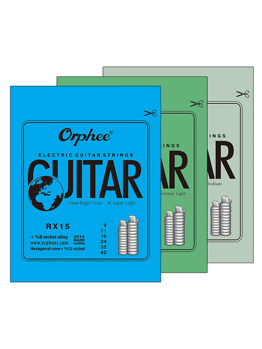 Orphee-Cordes JES électriques en alliage d'austénite, cordes pratiques hexagonales, acier au carbone, 6 fils, jas15, jas17, jas19