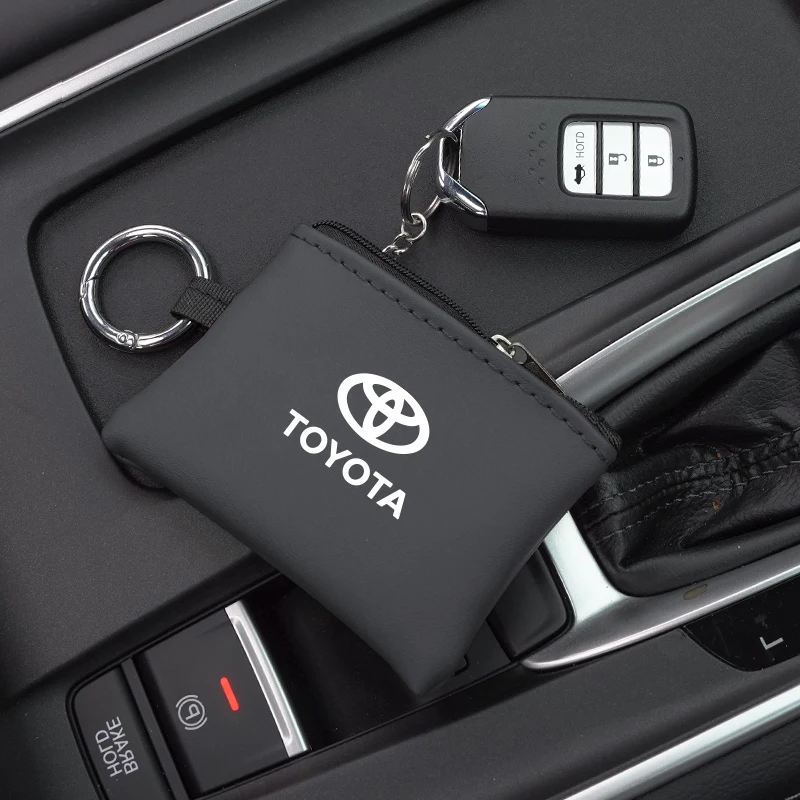 

Чехол для автомобильных ключей из искусственной кожи, сумка для ключей от пыли, аксессуары для Toyota TRD Fortuner Highlander Mark-X Mirai Hillix Picanto Super GR Yaris
