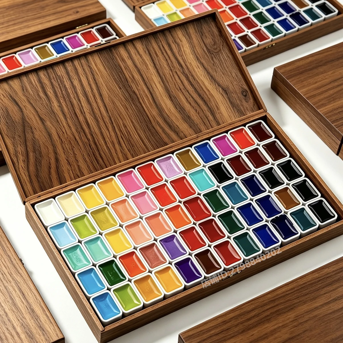 60 Colors Watercolor Paint Set Solid Wood Box Art Painting Supplies for Artists