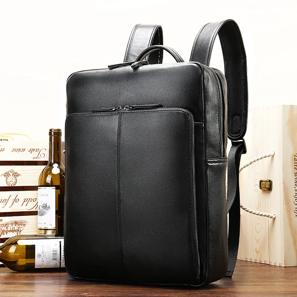 

Leather Double Shoulders Baotou Layer Cowhide Men's and Women's Backpack Fashion Leisure Motorcycle Backpack