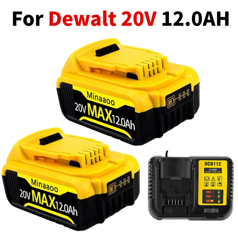 20V Replacement Lithium Battery for DeWalt DCB205 DCB 206 DCB181 DCB182 DCB200 with Capacity 6.0Ah/8.0Ah/12.0Ah