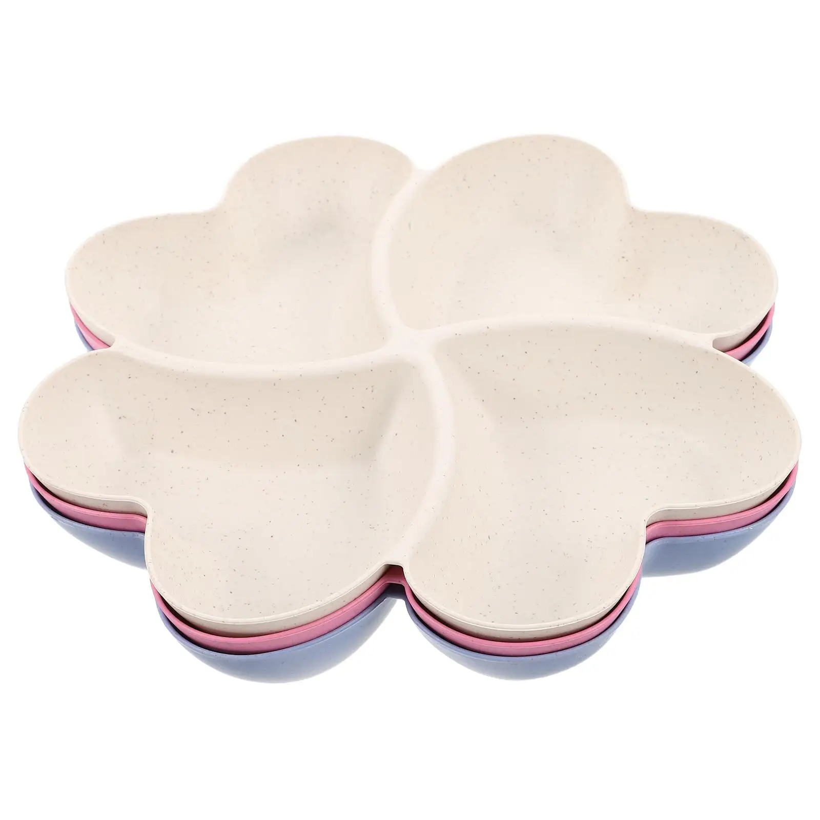 

3PCS Fruit Dish Snack Tray Dividers PP Plastic Sectional Plates for Home Kitchen Use Dry Fruit Candy Nuts Serving