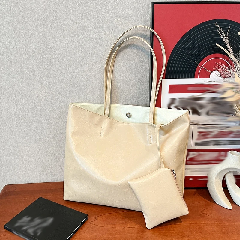 

Women's PU Shoulder Bag with Small Purse Portable Large Capacity Underarm Tote Female Fashionable Commuting Work Travel Handbag