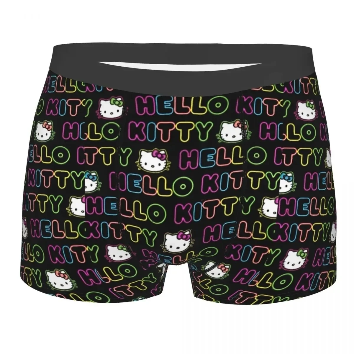 Hello Kitty Pattern Cartoon Boxer Shorts Panties Printed Underwear Quilt Underpants Men Sanrio Comfortable Boxers Briefs