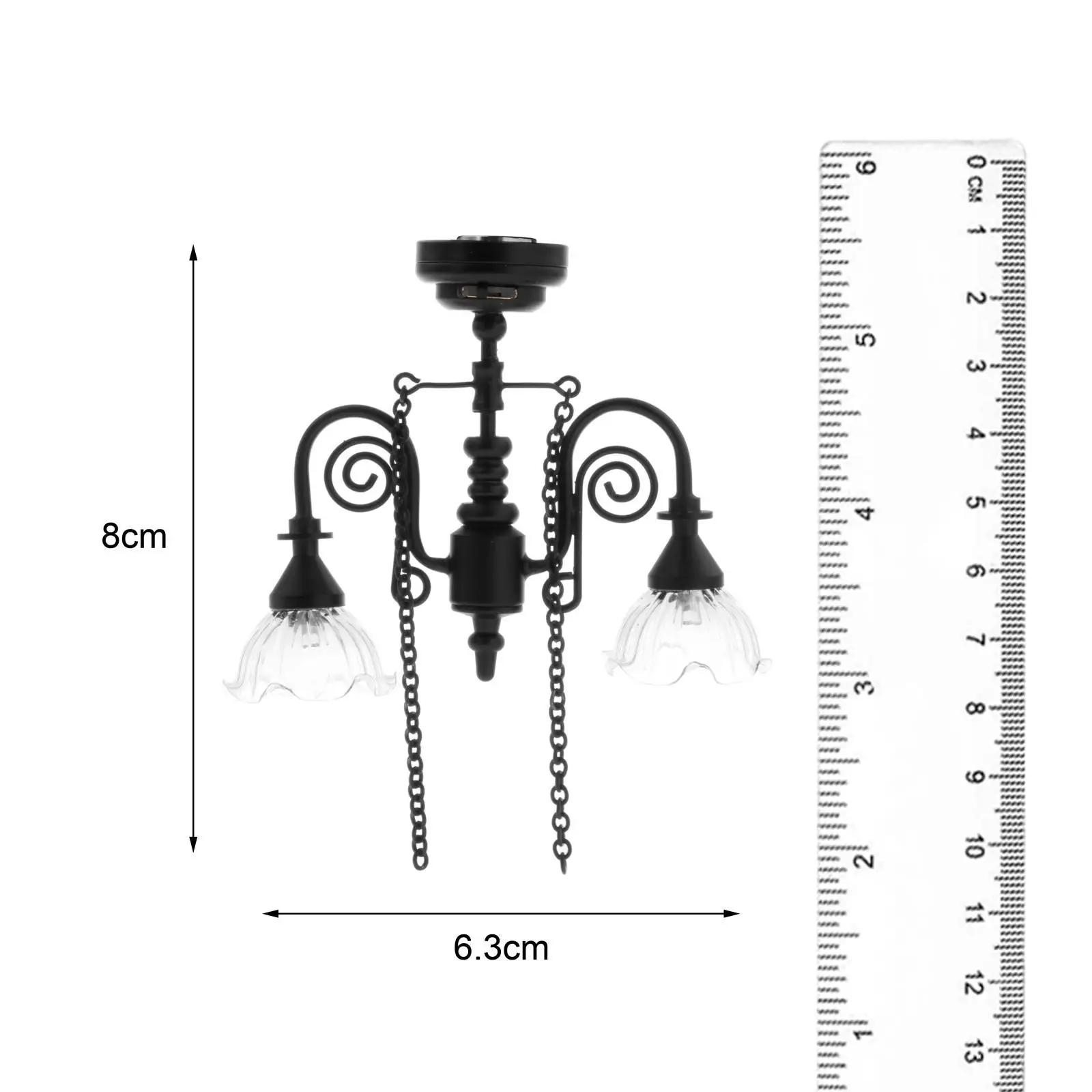 1/12 ミニ吊り下げシーリングライト、メタルシーン、DIY プロジェクト付き