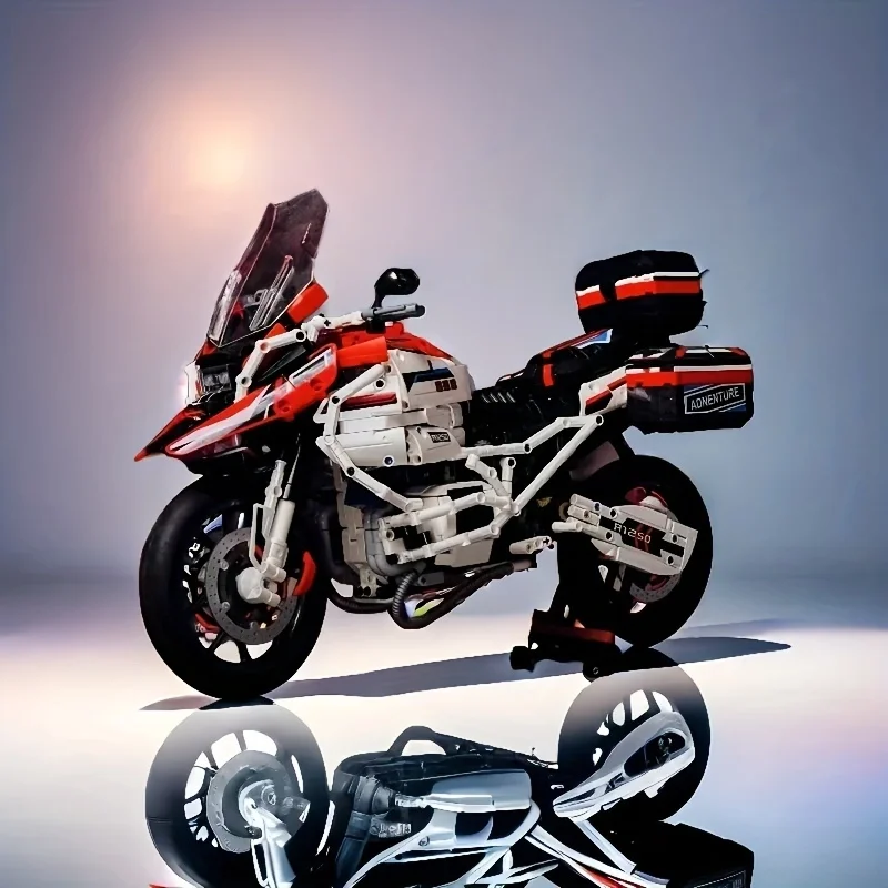 لعبة تجميع مكعبات بناء قاطرة الدراجات النارية، حلي نموذجية للرجال تحب جمع الحلي في المنزل أيضًا عيد ميلاد وهو