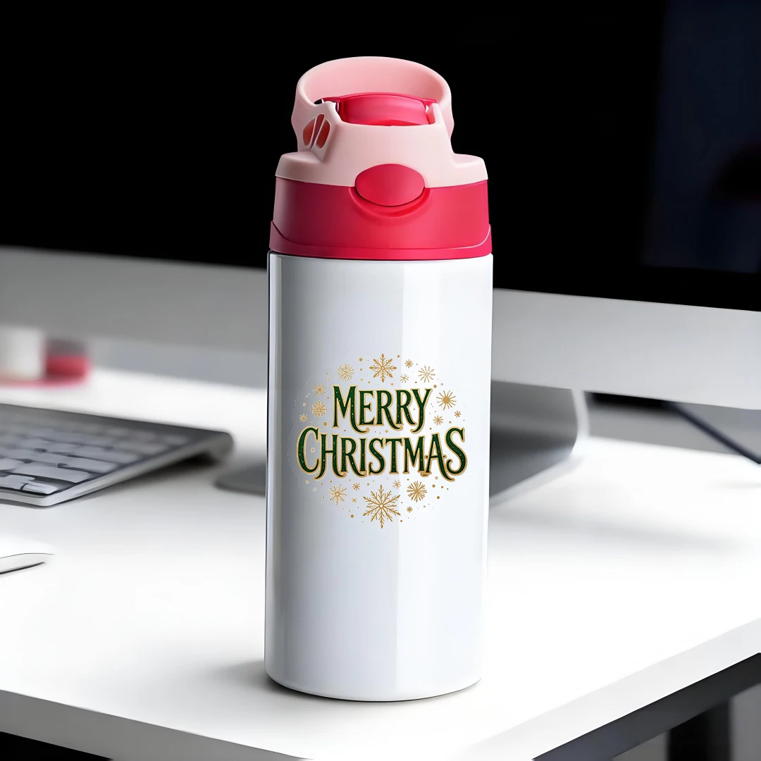 

304 stainless steel thermal cup Christmas limited edition straw cup Merry Christmas themed design childproof leakproof cu