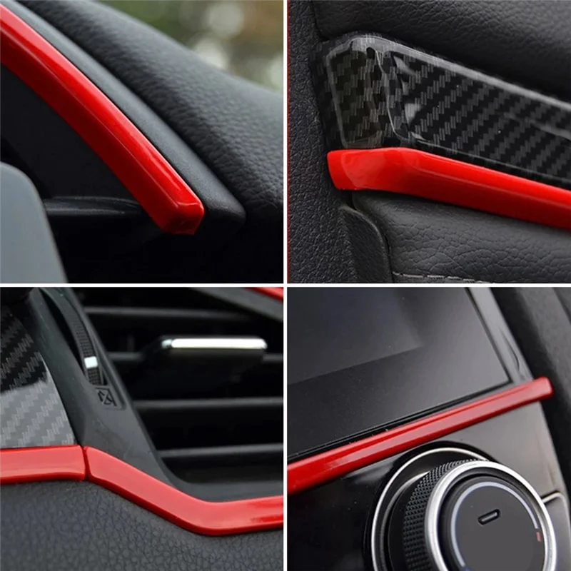 

9Pcs Carbon Fiber Car Console Center Dashboard Cover Trim Decorative Stickers For Honda Civic 10Th 2016-2021 Accessories