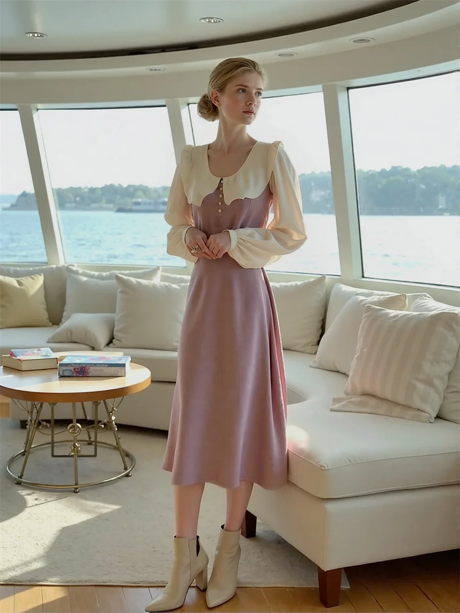 Women'S Dress Alt Flounced Edge Mid-Calf A-Line Cut-Out Cyber Daily Daisy Dance Daring Dating Day Decorate Decoration Decorative