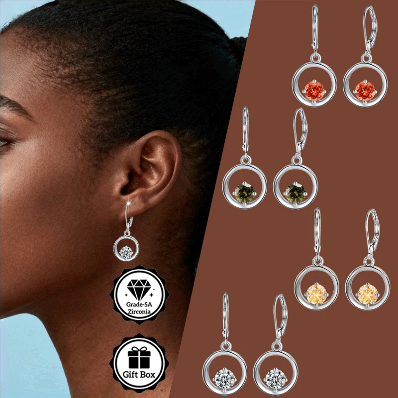 

LAMVOICE jewelry for women/ Hypoallergenic hook earring christmas gift for high quality jewelry earrings with 1 carat zirconia