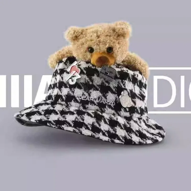 دافئ وأنيق الخريف والشتاء قبعة بحافة قبعة صياد السمك للنساء الرجال الفاخرة مصمم قبعة دلو قبعات Gorros #2