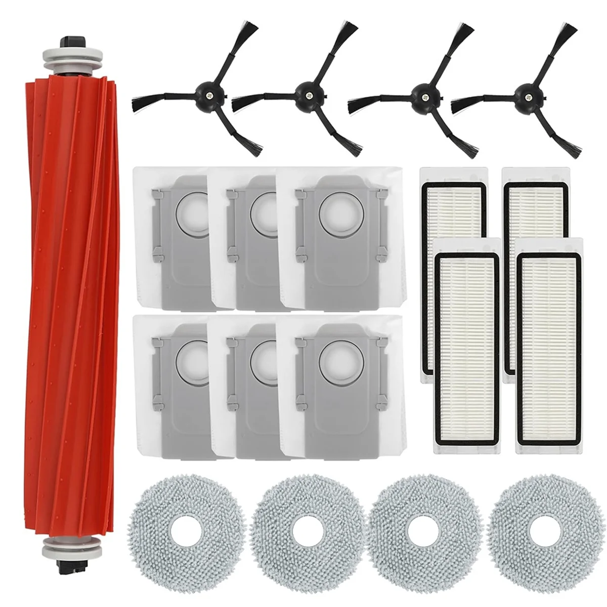 مجموعة الملحقات للفرشاة الرئيسية للمكنسة الكهربائية Roborock Q Revo Robot، فرشاة جانبية، فلتر قابل للغسل، قماش ممسحة، كيس غبار