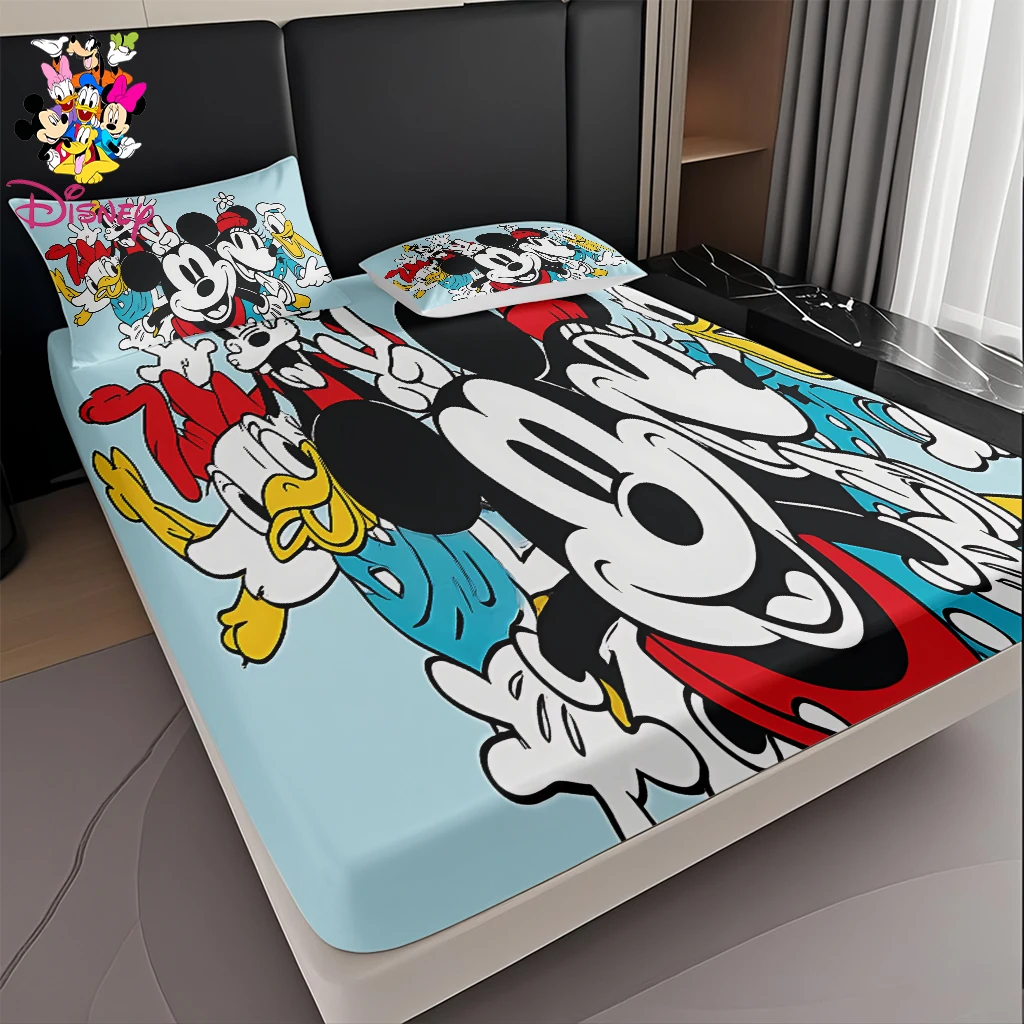 2/3 قطعة ديزني ميكي ماوس عصابة الاحتفال جمع المجهزة ورقة مجموعة 100% البوليستر لينة وقابلة للغسل في الغسالة النسيج