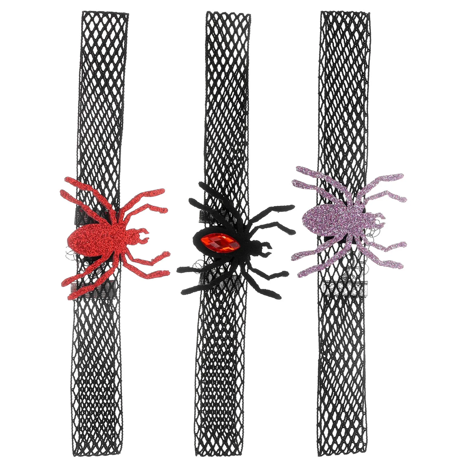 

3Pcs Halloween Cat Collar Adjustable Spider Design Comfortable Breathable Cat Collars for Small Cats Kitten Birthday Party