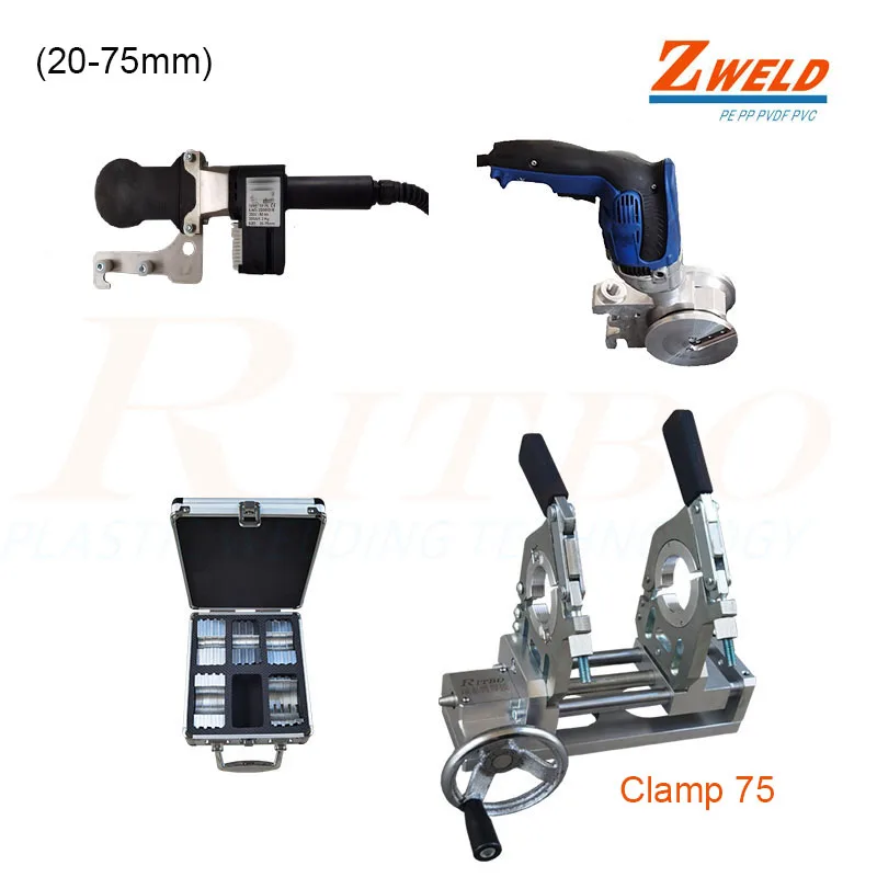 

Clamp75(20-75mm)Tube Clamps Tool Butt Fusion Maichine Portable Tool PE PP PVDF Hand Push Type Butt Welding Machine