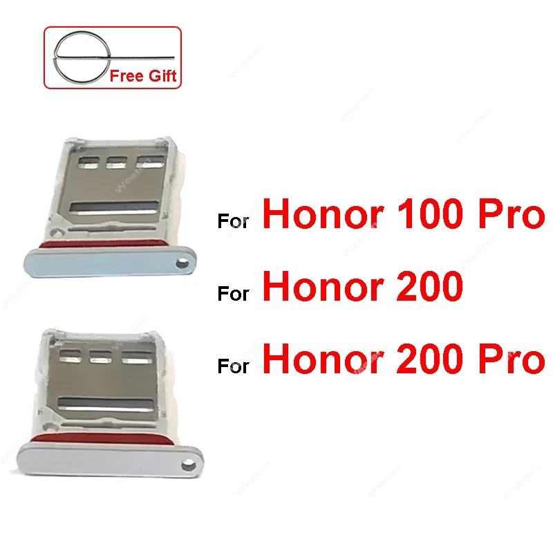 Sim Card Tray Holder Socket For Huawei Honor 100 200 Pro Sim Card Slot Adapter Slot Connector Holder Replacement Repair Parts