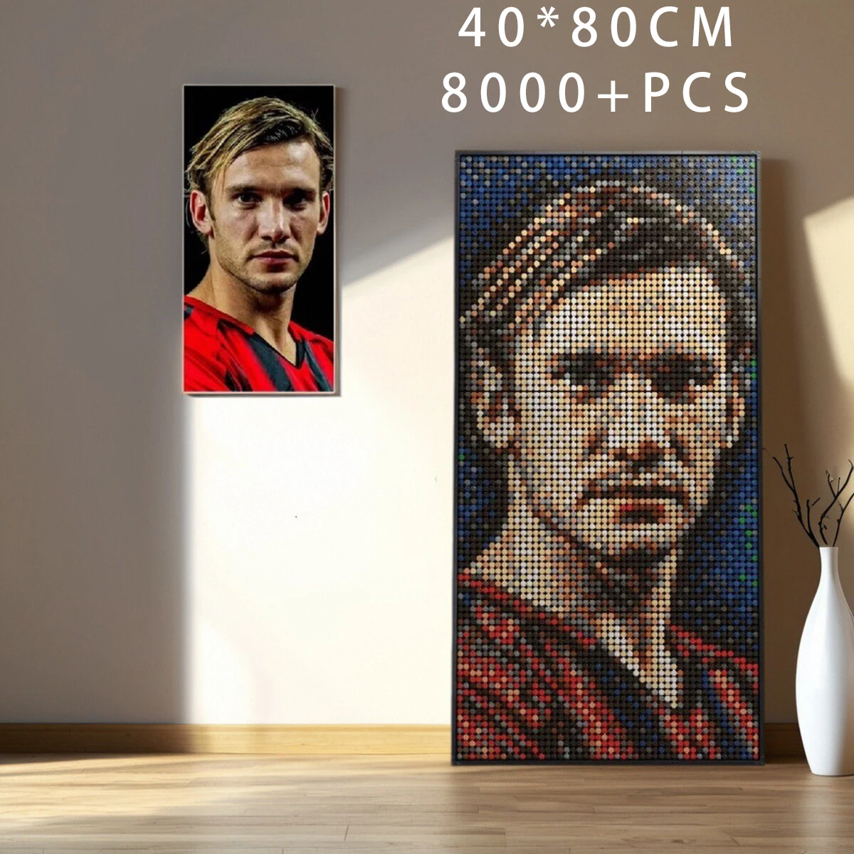 

8000+ pieces of football star art pixel picture creative wall decoration picture block assembly gift