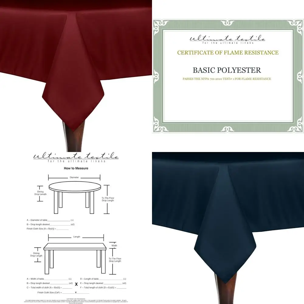 

Polyester Tablecloth 84x84 Square, Machine Washable, Stain and Wrinkle Resistant for Dining Events and Everyday Use