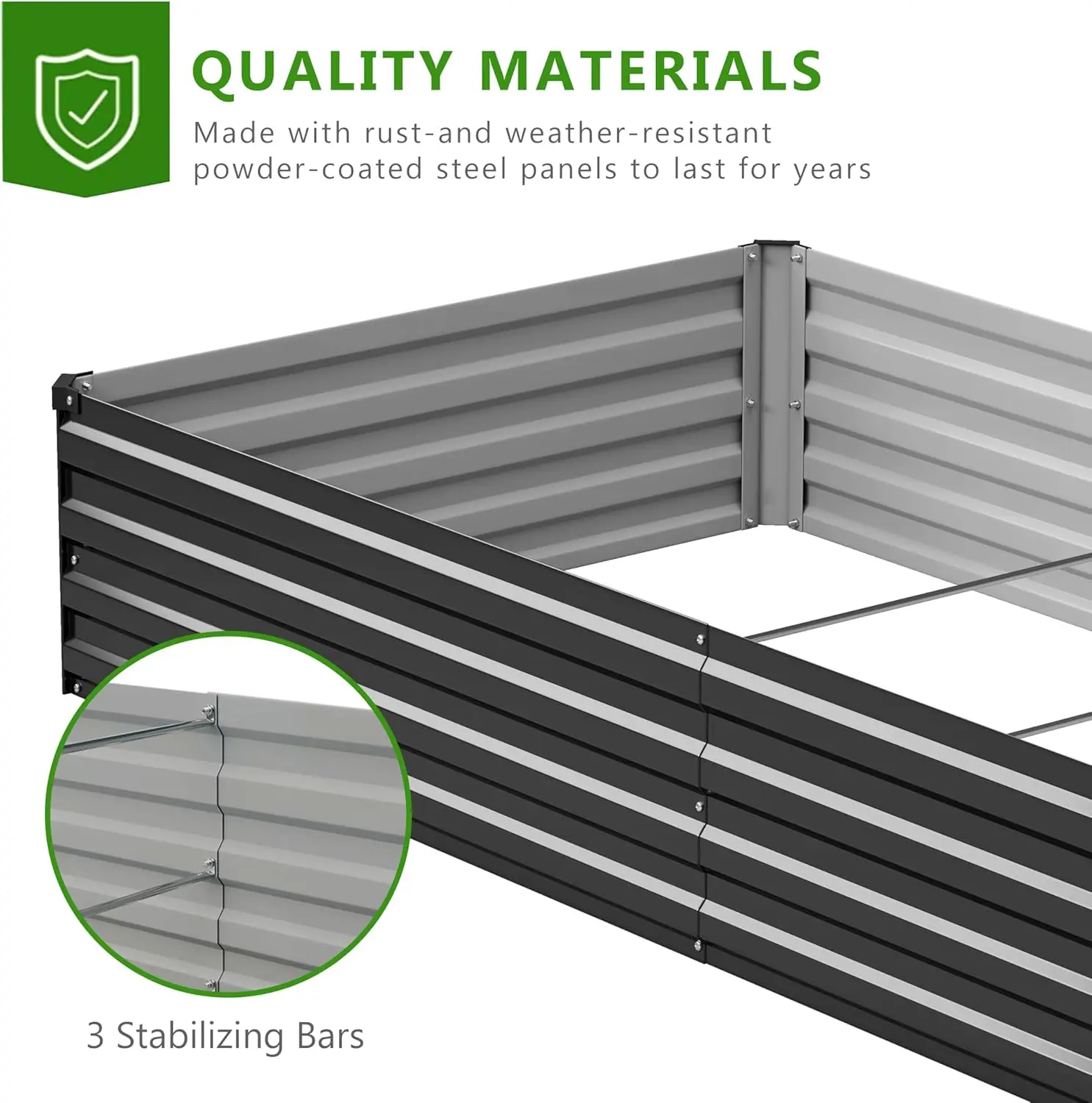 2 ADET 10x3x1ft Galvanizli Yük - Planter Raised Metal incelemesi ve fiyatı