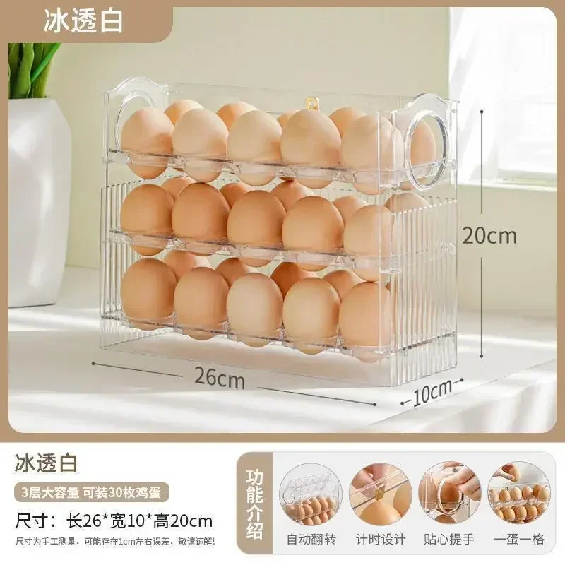 Egg Rack Holder Storage Box Eggs Basket Container Organizer Refrigerator Dispenser for Kitchen Organization Food Containers