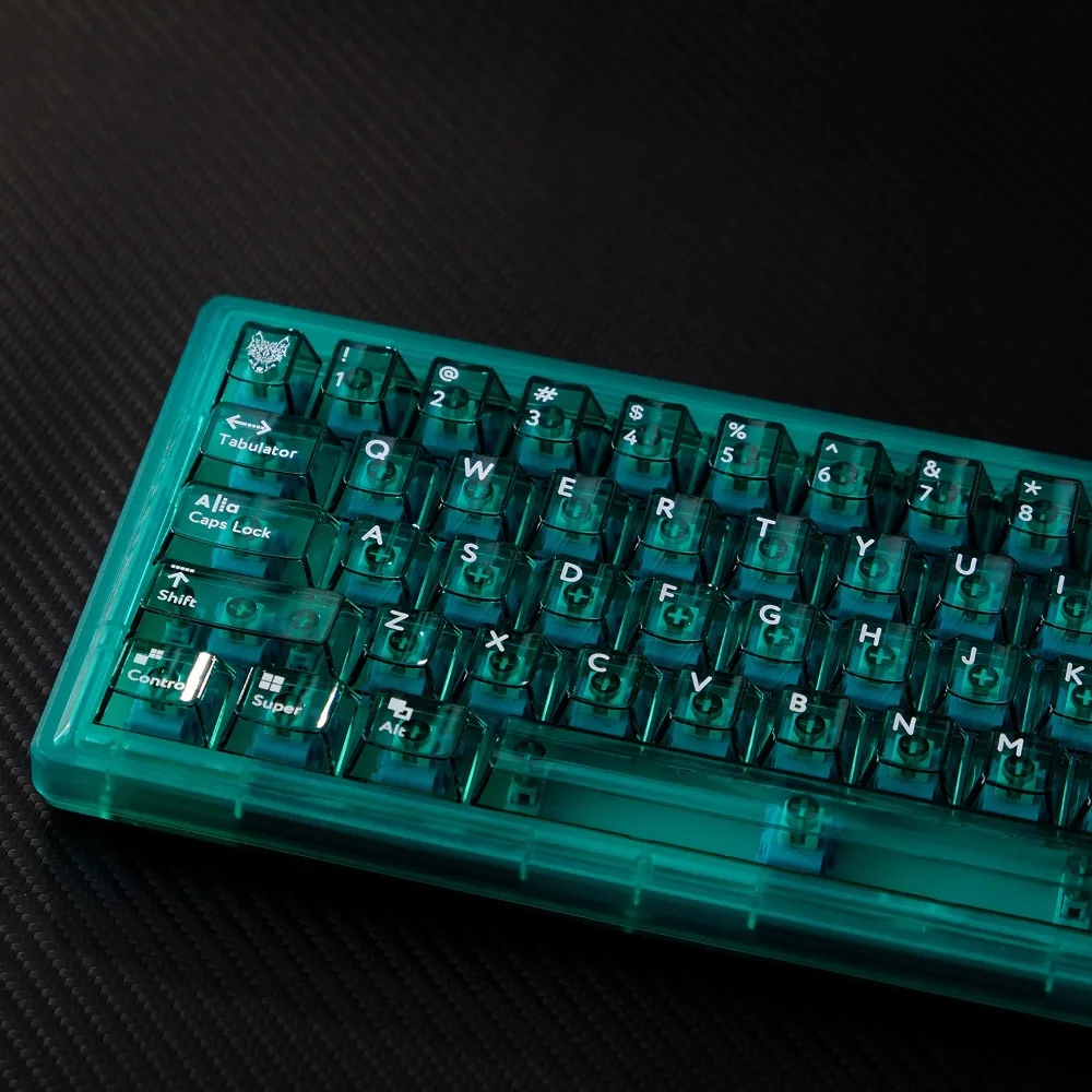 Emerald Green Theme Keycap Set PC 114key Custom Transparent Keyboard Cap Cherry Profile Gaming KeyCap for Mechanical Keyboard