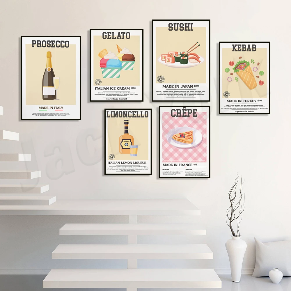 ليكر الليمون الإيطالي، الآيس كريم، الكباب التركي، رامين، سوشي، يلتف، البطاطس المقلية، الإفطار الفرنسي، ملصق كوكتيل بروسكو #2